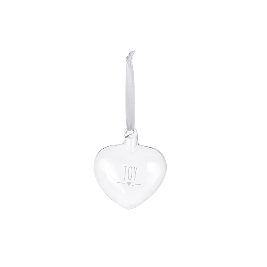 Decoro Cuore in Vetro Borosilicato JOY 8×8 cm Nuvole di Stoffa