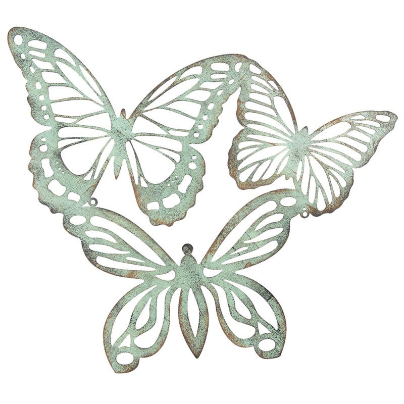 Farfalla Decorativa da Parete in Metallo Verde Clayre & Eef