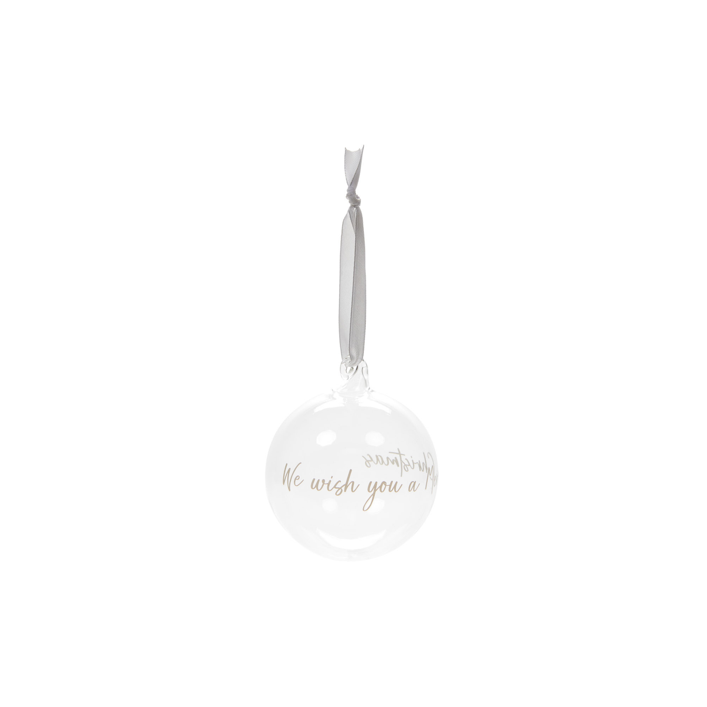 Pallina in Vetro Borosilicato We Wish You a Merry Christmas D. 8 cm Nuvole di Stoffa