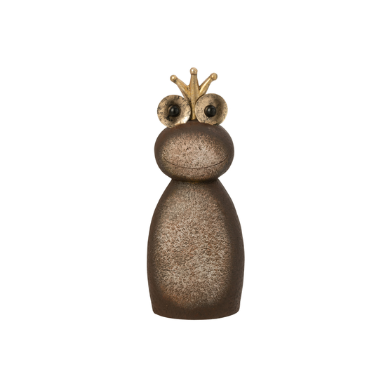 Rana con Corona in Magnesio Marrone Scuro H. 60,5 cm J-Line by Jolipa