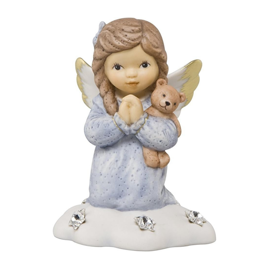 Figurina Angelo Custode Piccola Preghiera di Ringraziamento con Swarovski Nina e Marco H. 10 cm Goebel