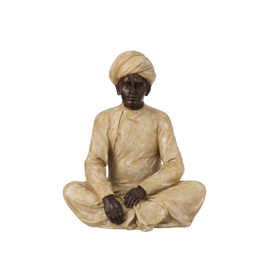Statua indiano seduto h. 44 cm.  J-Line by Jolipa