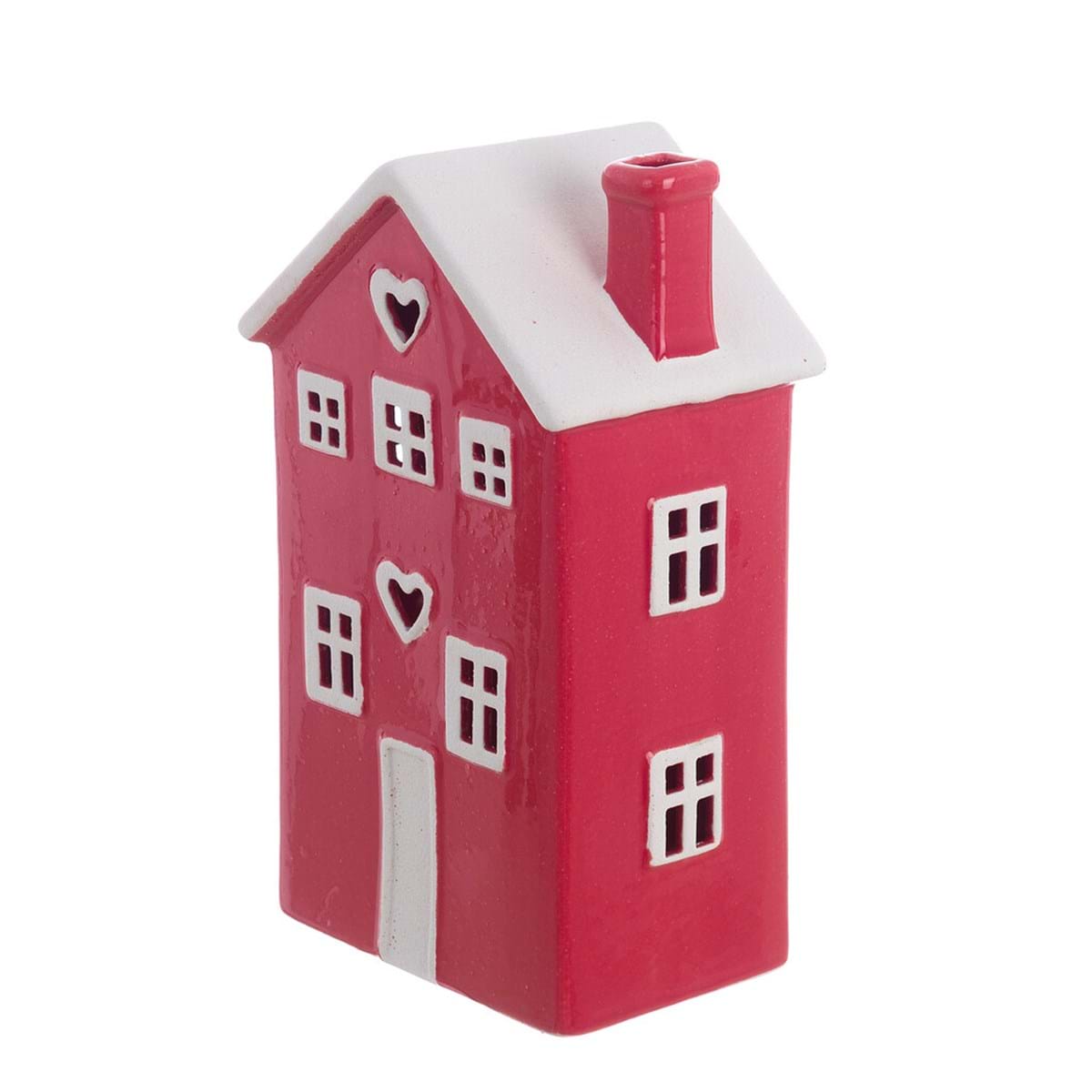 Casetta Decorativa con LED in Ceramica Rossa Candy Cane Blanc Mariclò