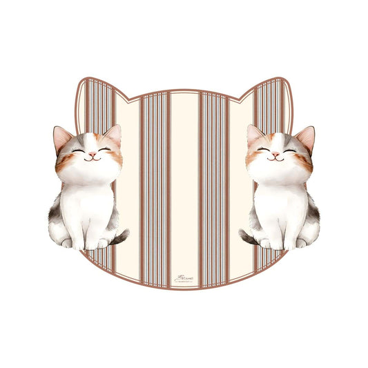 Tovaglietta in Vinile "Funny Animals" a Forma di Testa di Gatto 48x38 cm Blanc Mariclò