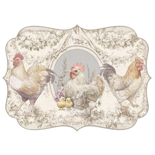 Tovaglietta in Vinile con Galline Coco 32x45 cm Blanc Mariclò
