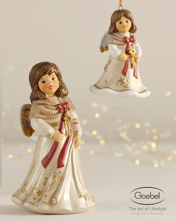 Figurina Angelo dell'Anno 2019 "Magico Tempo di Natale" in Porcellana H. 16 cm Goebel