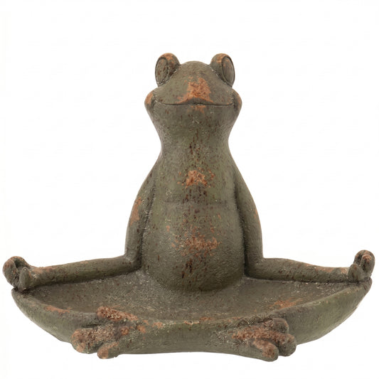 Rana Yoga in Magnesio Finitura Verde Anticata L. 64 H. 39 cm J-Line by Jolipa