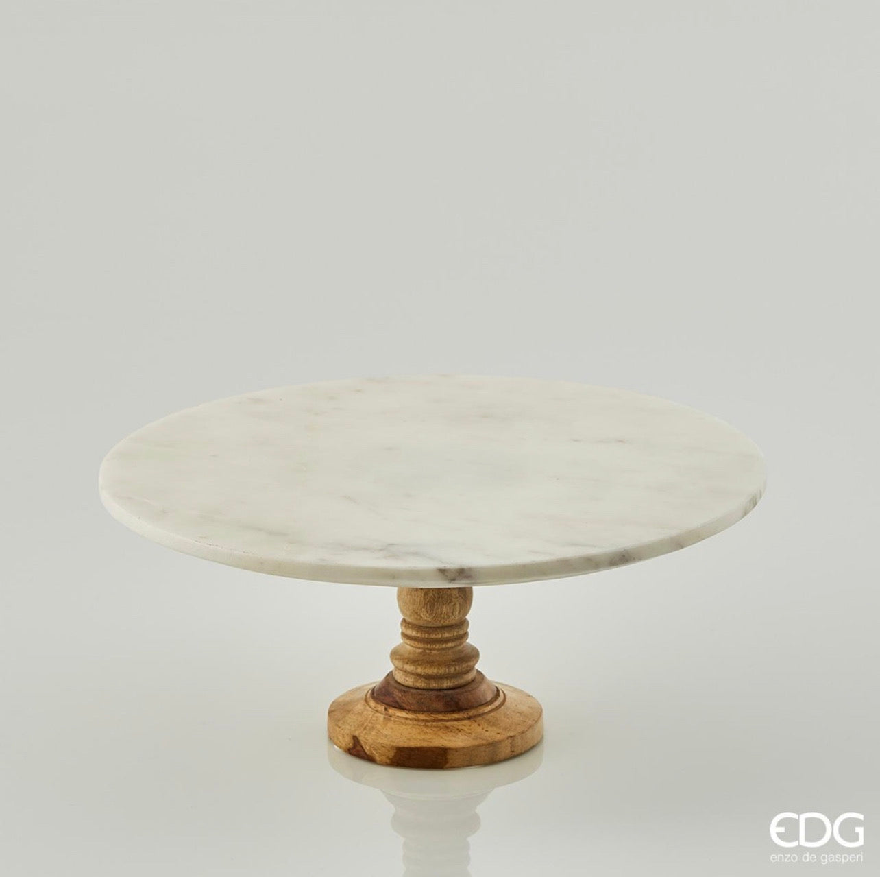 Alzata Porta Torta in Marmo e Legno Ø 30 cm - EDG Enzo De Gasperi