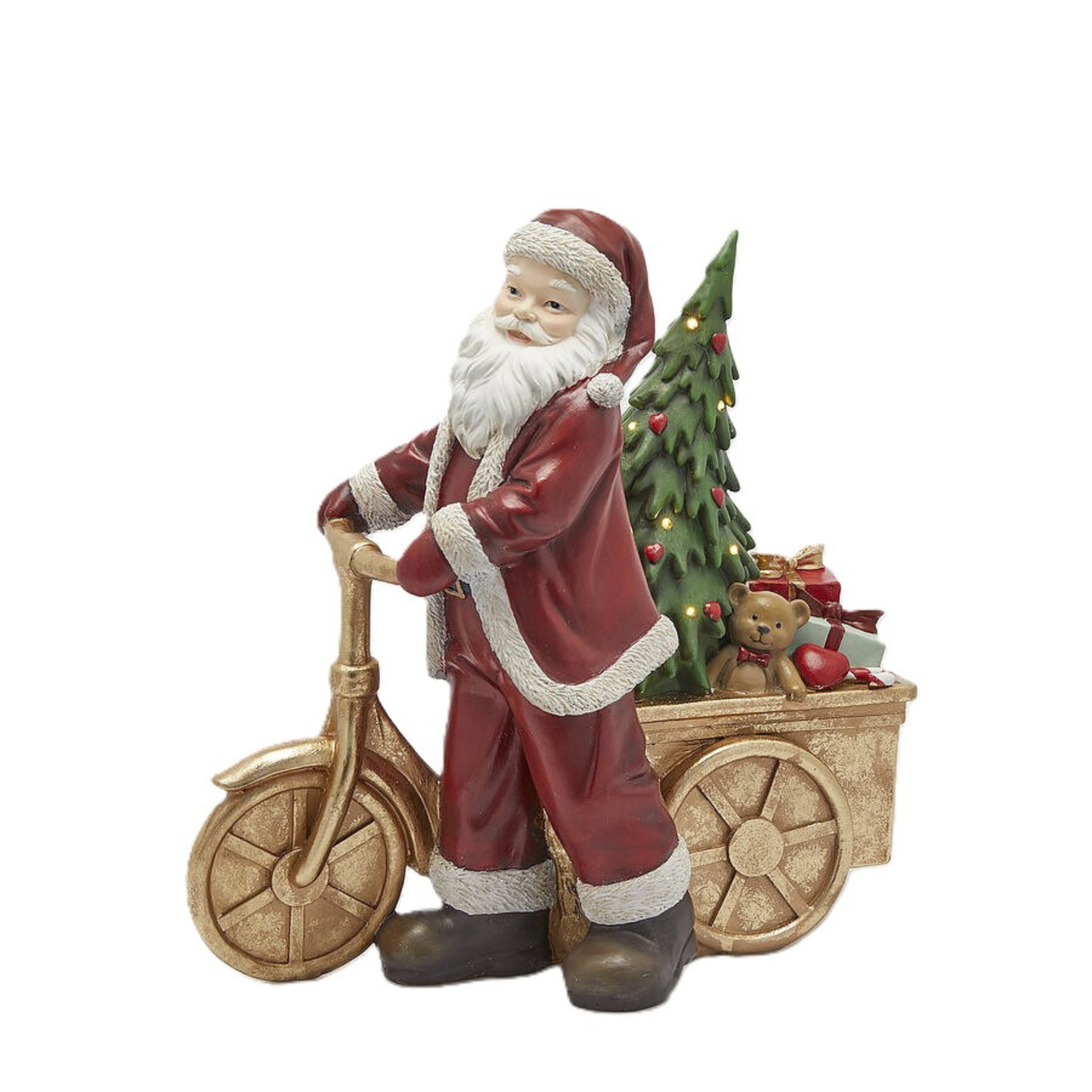 Babbo Natale con Bicicletta e Doni con Mini LED 48x26 H. 48 cm EDG Enzo De Gasperi