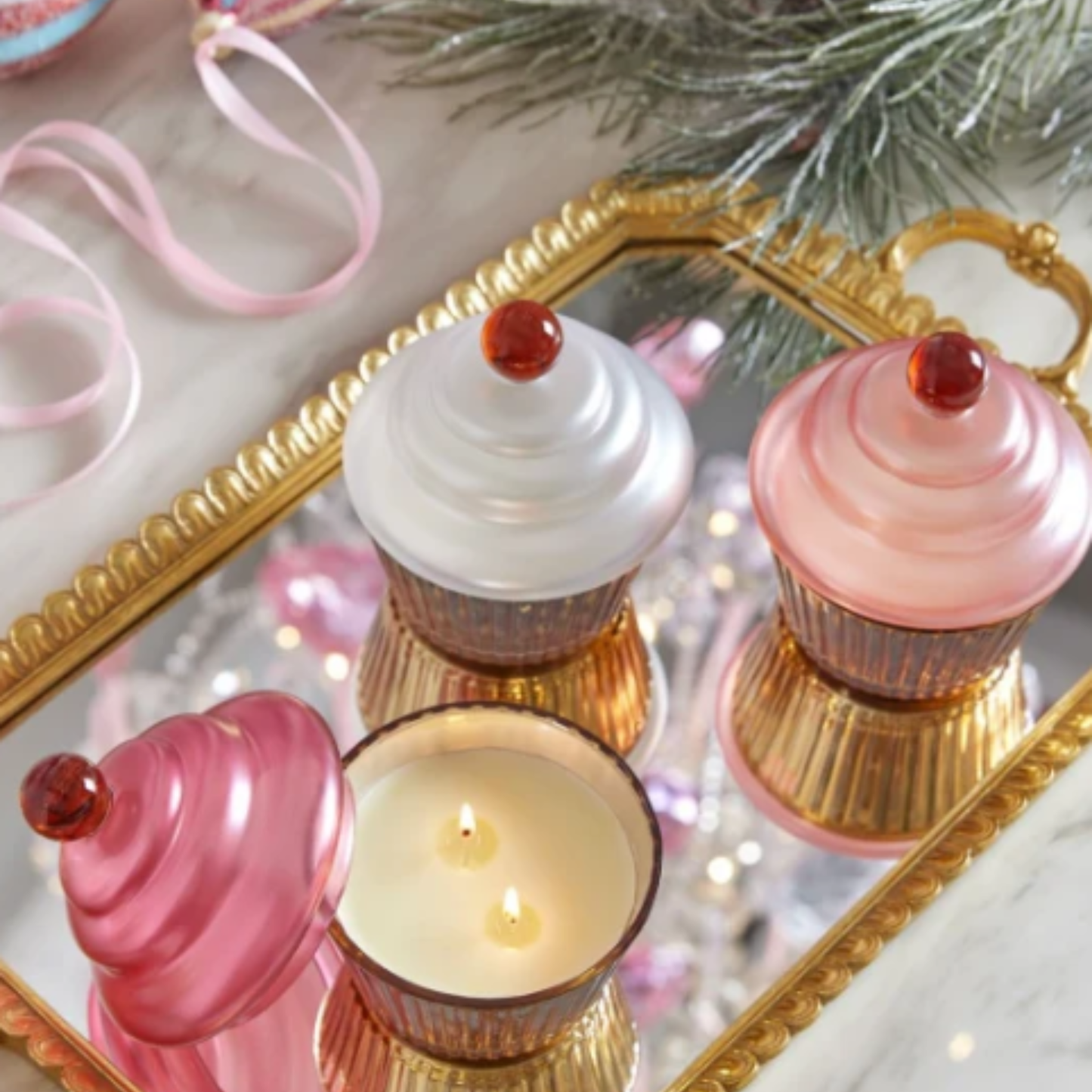 Candela Cupcake Profumata Cranberry e Pomegranate H. 14,5 cm EDG Enzo De Gasperi