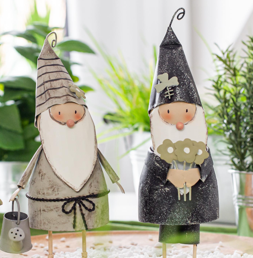 Gnometto Decorativo in Metallo con Molla h. 21 cm - BADEN Collection