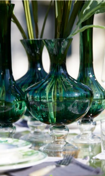 Vaso Anfora Righe in Vetro Verde EDG Enzo De Gasperi
